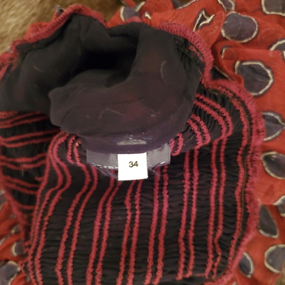 Étoile Isabel Marant Bowen Silk Burgundy Top - Picture 7 of 9